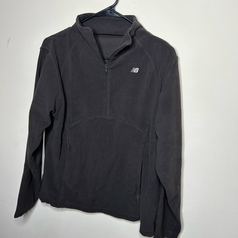 New Balance Athletic Fleece 1/4 Zip pullover Embroidered Logo Brown/Pink